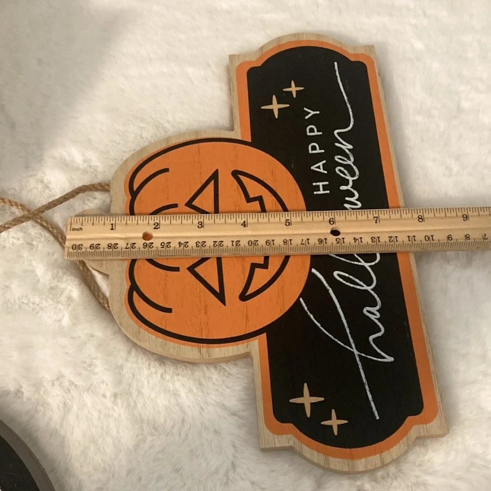 Target BP 2023 Halloween Pumpkin Wooden Hanging Sign